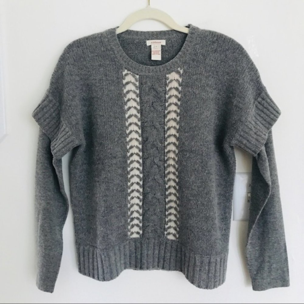 Sundance Wool Blend Gray Pullover Sweater Small